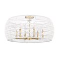thumbnail image 1 of Ellie 6-Light Semi-Flush in Modern Brushed Gold with Bleached White Raphia Rope, 1 of 10