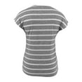 thumbnail image 5 of IROINNID On Sale Nursing Tops for Women Solid Color Stripe Print Short Sleeve Maternity Breastfeeding Clothe Top,White, 5 of 6