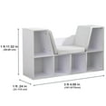 thumbnail image 3 of KidKraft Wooden Bookcase with Reading Nook, Storage and Gray Cushion, White, 3 of 8