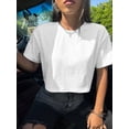 thumbnail image 3 of Hat and Beyond Womens Active Lifestyle High Waisted Short Sleeve Yoga Dance Tee Shirt, 3 of 7