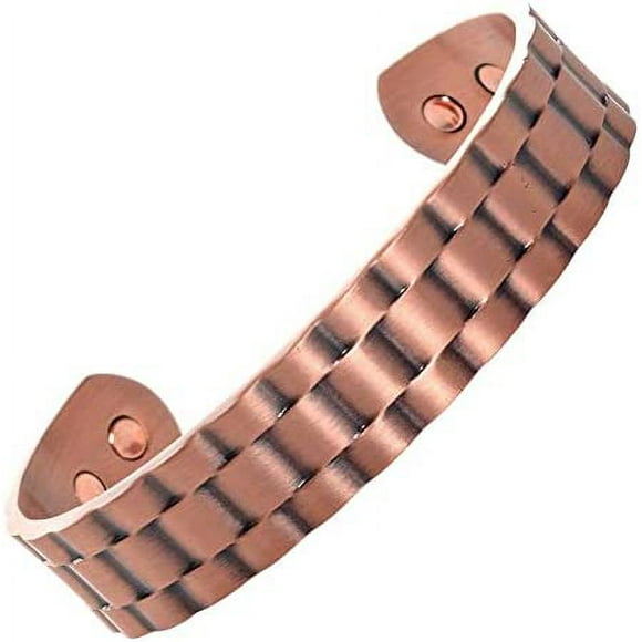 Zshan Copper magnetic bracelet in a Rolex design with a copper finish for men and women (large)