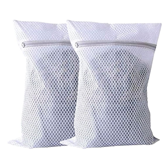 19.68x23.62" 2 Pcs Heavy Duty Mesh Laundry Bags Durable Delicates Net Wash BagTravel Organization Washing Bag White Laundry Bags Durable Laundry Room Essentials for College, Dorm, Travel,2 pcs,