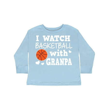 

Inktastic I Watch Basketball with Granpa Gift Toddler Boy Girl Long Sleeve T-Shirt