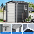 thumbnail image 4 of Dextrus Outdoor Resin Storage Shed with Floor, 4.4x6.2FT All-Weather Plastic Shed with Lockable Doors, Window & Vents, 4 of 5