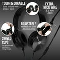 thumbnail image 2 of Classroom Headphones-Bulk 10-Pack, Student On Ear Comfy Swivel Earphones for Library, School, Airplane, Kids-for Online Learning and Travel, HQ Stereo Sound 3.5mm Jack (Black with Microphone), 2 of 7