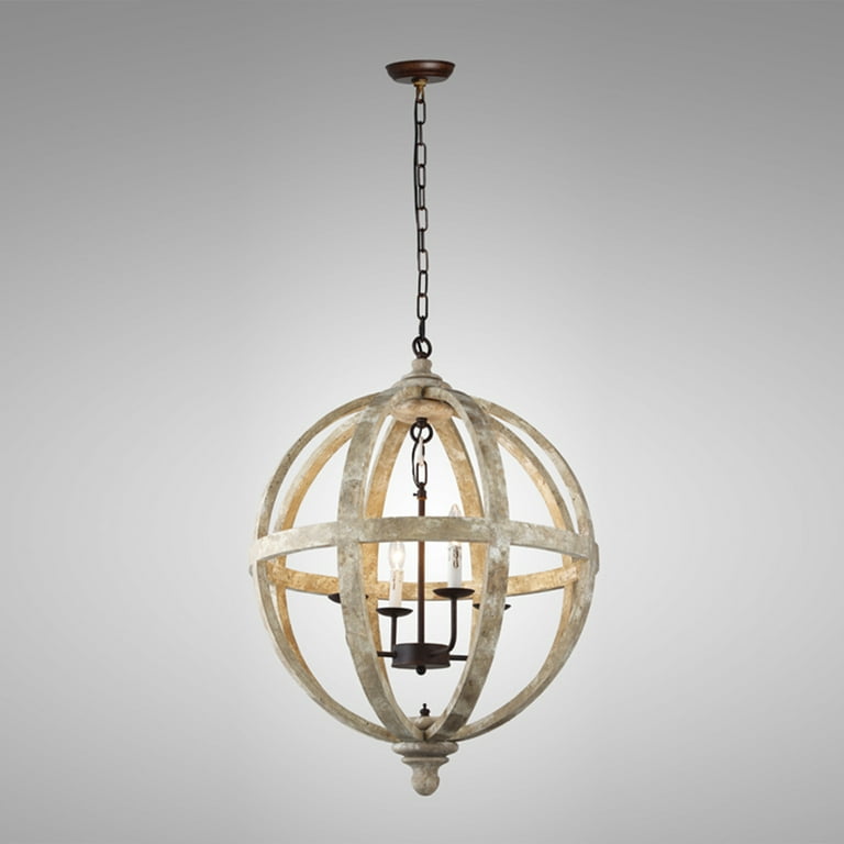 Aa Warehousing 4 Light Lz1137 Orb Chandelier Com Light Lz1137 4 Orb Chandelier, Whitewashed Wood Sphere Chandelier