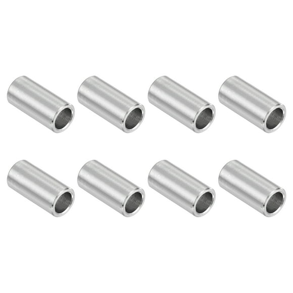 8 Pcs Entretoise en Acier Inoxydable 304 3/8 Pouces OD x 1/4 Pouces ID x 13/16 Pouces Longueur (10x7x20mm) Vis Entretoise Bagues Fini Uni Sans Filetage Entretoise Ronde en Métal pour Vis M3 Boulons et Tiges, Argent