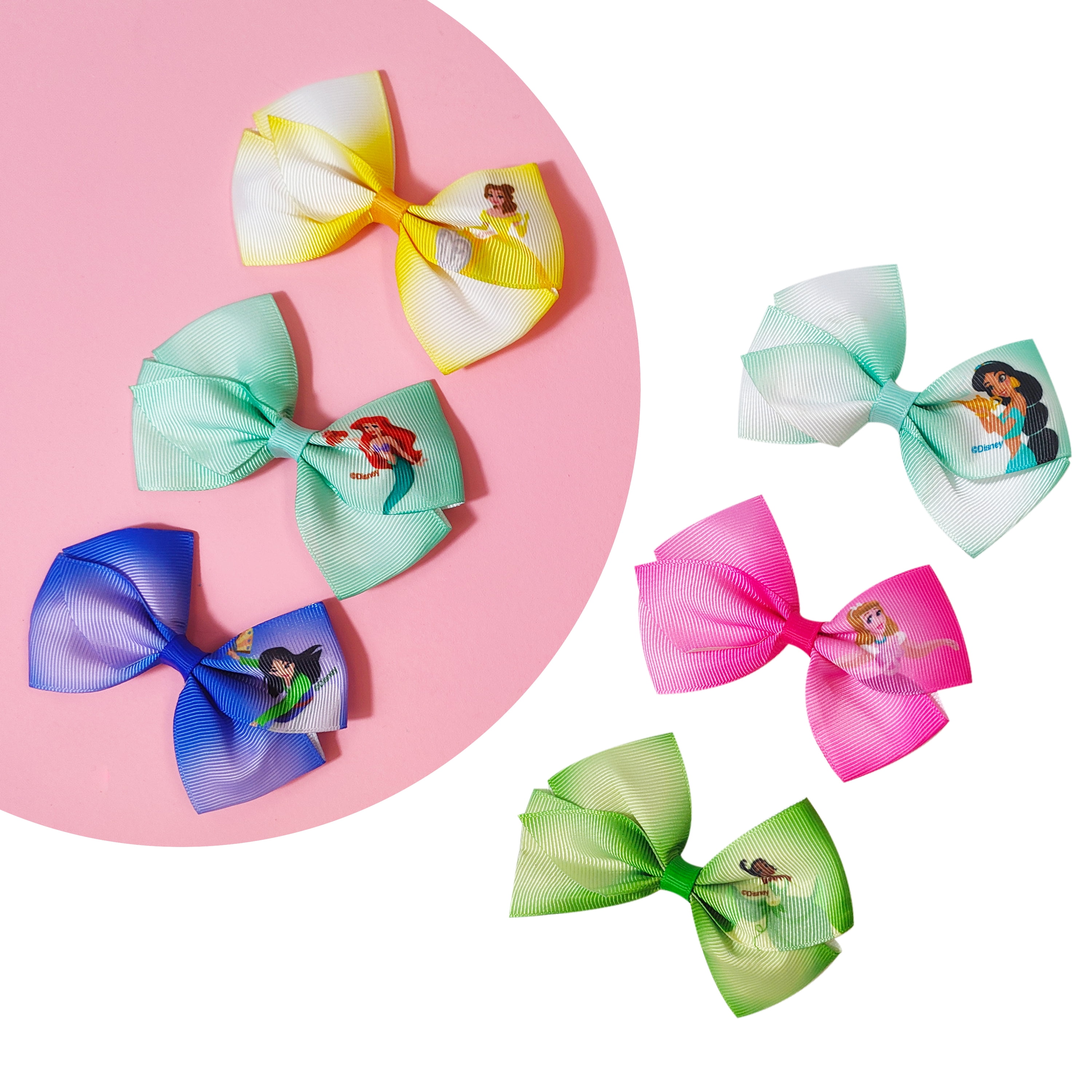 Disney Princess Hair Bows, 6 Pack