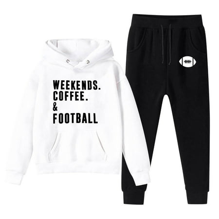 

Kids Hoodie Sweatshirt and Sweatpants Cartoon Rugby Football Prints Pullover Hoodie Set Tracksuit 2 Piece Outfits Flowers for New Baby Boy New Born Baby Boy 4 Month Old Boy Outfits 5 Piece Set Knitted