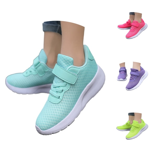 Zecgelong Big Girls Mesh Sneakers Thick Sole Non Breathable Sport Shoes for 3 Big Kids