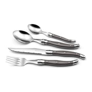 Amefa Lou Laguiole Tradition Flatware Set Stainless Steel Polypropylene 24 Piece Service for 6 Pepper