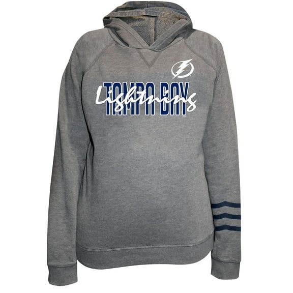 Women's Fanatics Heather Gray Tampa Bay Lightning Plus Size Lightweight Fleece Raglan Pullover Hoodie