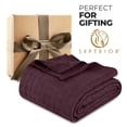 thumbnail image 6 of Superior Basketweave All-Season Cotton Blanket, Twin, Plum, 6 of 11