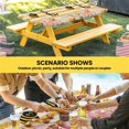 thumbnail image 6 of Spring Bees Daisy Table Cloths for 6 Foot Rectangle Tables, Rustic Tulips Dots Yellow Striped Burlap Patio Waterproof Elastic Fitted Tablecloths, Washable Rectangular Table Cover for Camping, 6 of 8