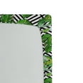 thumbnail image 2 of Tree Fitted Sheet, Macro Palm Leaves on Minimalist Striped Geometric Botany Print, Soft Decorative Fabric Bedding, Queen Size, Hunter Green Black White, by Ambesonne, 2 of 2