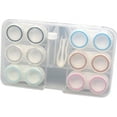 thumbnail image 1 of Ruiqas Leak Proof Contact Lens Case Box 6 Pack Contact Lens Holder Container Organizer with Bottle and Stick Tool (Remover + Tweezers) Storage Box Soak Storage Kit Reusable Contact Lens Cases, 1 of 8