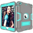 thumbnail image 6 of Dteck iPad mini/mini2/mini3 Case Heavy Duty Shockproof Hybrid Kickstand Cover Gray/Aqua, 6 of 6