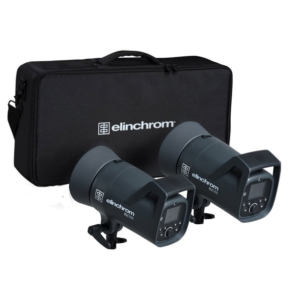 Elinchrom ELC 500/500 Studio Monolight Dual Kit with Reflectors and Case