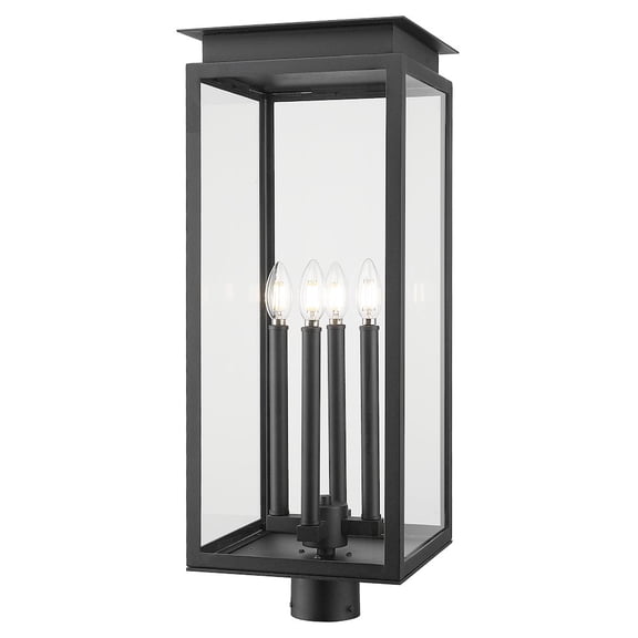 Z-Lite Nova 4 Light Outdoor Post Mount Fixture, Black
