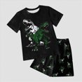 thumbnail image 2 of TOWED22 Toddler Baby Boy Summer Clothes Short Sleeve Goose Embroidered T-shirt Plaid Shorts 2pcs Summer Clothes(Dark Green,3-4 Y), 2 of 4