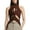 Brown, variant on Womens Summer Tops Womens Summer Irregular Sleeveless Hollowed-Out Kink Wool Vest Womens Fashion Semi-High Collar Solid Color Womens Summer Clothes