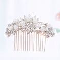 thumbnail image 4 of Shisuyan Peigne de Mariée en Alliage de Zinc Perlé avec Strass 1Pcs 3.3x2.4x0.8In, 4 of 7