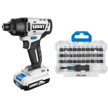 HART 20V Cordless 1/4 in Impact Driver, 1.5Ah, 1800 in lb 2600 RPM