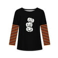 thumbnail image 5 of Abcomgle Halloween Shirts for Girls Size 6-8 Spooky Pumpkin Face Graphic Tshirts for Kids Crewneck Long Sleeve Shirts for Kids Girls Fall Funny Scary Blouses for Girls,2-3 Years, 5 of 5