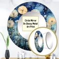 thumbnail image 3 of Designart "Blue Dandelion landscape Pointillism Dot II" Dandelion Round Mirror Wall Décor Traditional - Large White Round Mirror - Round Mirror 23" x 23" Inch, 3 of 5
