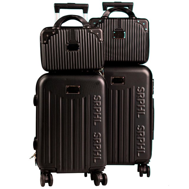 Set de 4 Maletas de Viaje Rígidas 20 y 18 Pulgadas con 2 Neceseres de 11 Pulgadas Equipaje Ligero con Ruedas 360 y Candado TSA Seraphiel