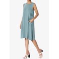 thumbnail image 3 of TheMoogan Women's Basic Sleeveless Crew Neck Knee Length A-Line Jersey Pocket Swing Dress, 3 of 6