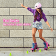 thumbnail image 5 of Stmax Quad Roller Skates for Girls and Women-Size 2.5 Kids to 8.5 Women -Outdoor, Indoor and Rink Skating- Classic High Cuff with Adjustable Lace System (Pink and Blue, 7 Adult), 5 of 10