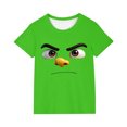 thumbnail image 1 of Tops de Manga Corta Linda con Impresión de Expresión Linda de Color Sólido para Niños Niños Niñas, Camiseta Cómoda Suelta para la Temporada Escolar, 1 of 8
