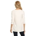 thumbnail image 4 of Women's Trendy Style 3/4 Sleeves Button Trim Solid Top, 4 of 4