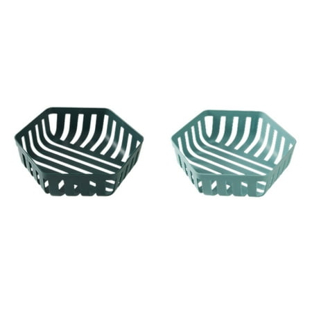 

2 Pcs Plastic Fruit Basket Fruit Bowl Set Vegetable Basket Draining Fruit Basket Set for Home and Kitchen