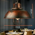 thumbnail image 5 of Rust Color Industrial Iron Pendant Light - Round 12.99*13.78in Ceiling Light for Home & Bar Decor (Not Included Light Source ), 5 of 12