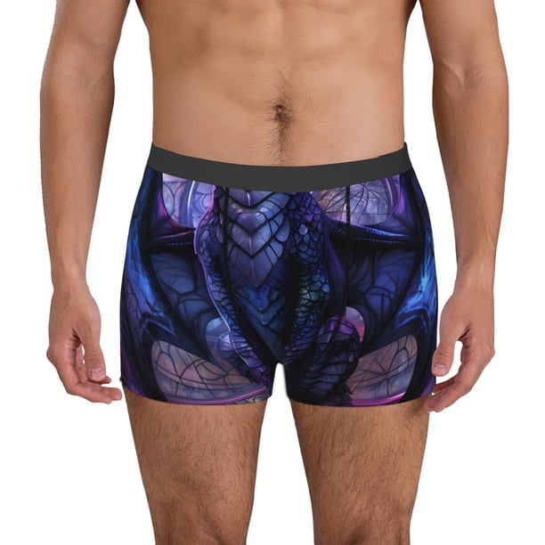 Balery Fantasy Dragon In Cathedral Calzoncillos bóxer para hombre, ropa interior de algodón suave y transpirable con cinturilla de nailon-XX-Large