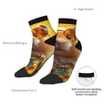 thumbnail image 6 of Rateoe Hawaiian Style Guinea Pig Pattern Quarter Crew Socks,Toe Seamed Ankle Socks,Cotton Cushioned Breathable Athletic Crew Sports Socks, 6 of 7