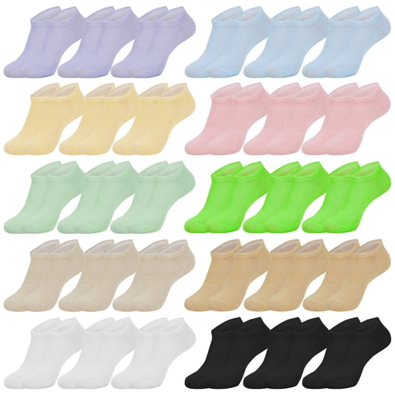 Sophproton 30 Pair Bulk Pack Women's No Show Socks, Breathable Thin Low Cut Athletic Socks, Multi-Color Comfort Ankle Socks, Perfect for Sneakers