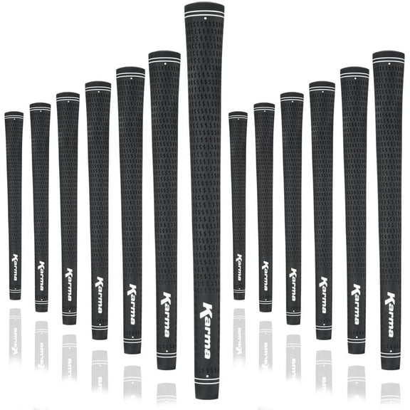 Karma Velour Men’s Standard Black Replacement Golf Club Grips, 13 Pack