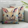 thumbnail image 3 of Shangniulu Bunny Pillow Easter Pillow Covers Red Colorful Flowers Pillow Cases Egg Easter Pillows Decorative Throw Pillows Spring Home Decor for Couch Bed Sofa, 3 of 5
