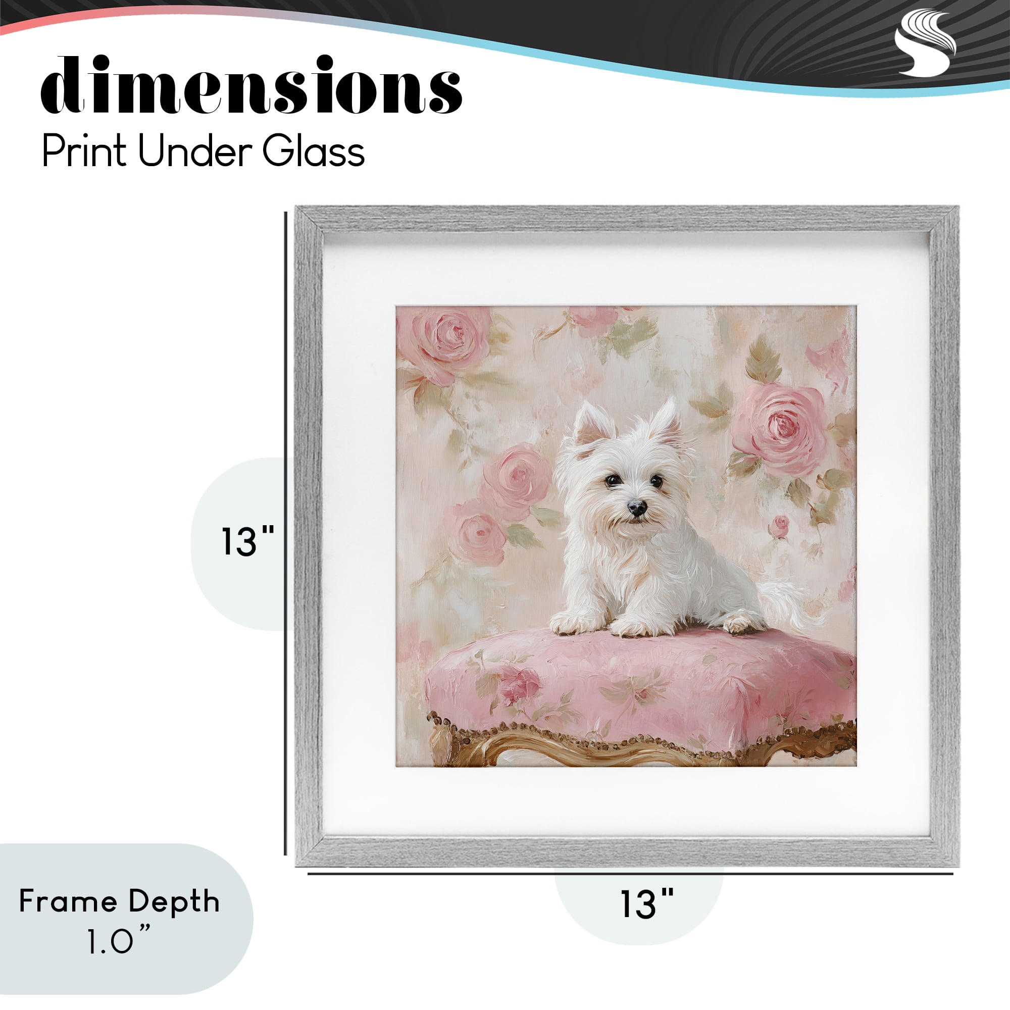 Stupell Industries Fancy Francesca Puppy Gray Framed Print Under Glass, design by Tina LeCour