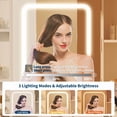 thumbnail image 4 of TROPOW Vanity Desk with Mirror and Lights,for Bedroom,Adjustable 3 Colour Lights Modes,Includes Padded Stool,Makeup Table Set with Hidden Storage Shelves,USB Outlets,Hairdryer Holder,White, 4 of 9