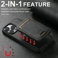 thumbnail image 4 of Compatible Magsafe 2 in 1 Detachable iPhone 13 Wallet Case with Card Holder for Women Men,Magnetic PU Leather RFID Blocking Flip Kickstand Credit Slots for Apple 13,Black, 4 of 16