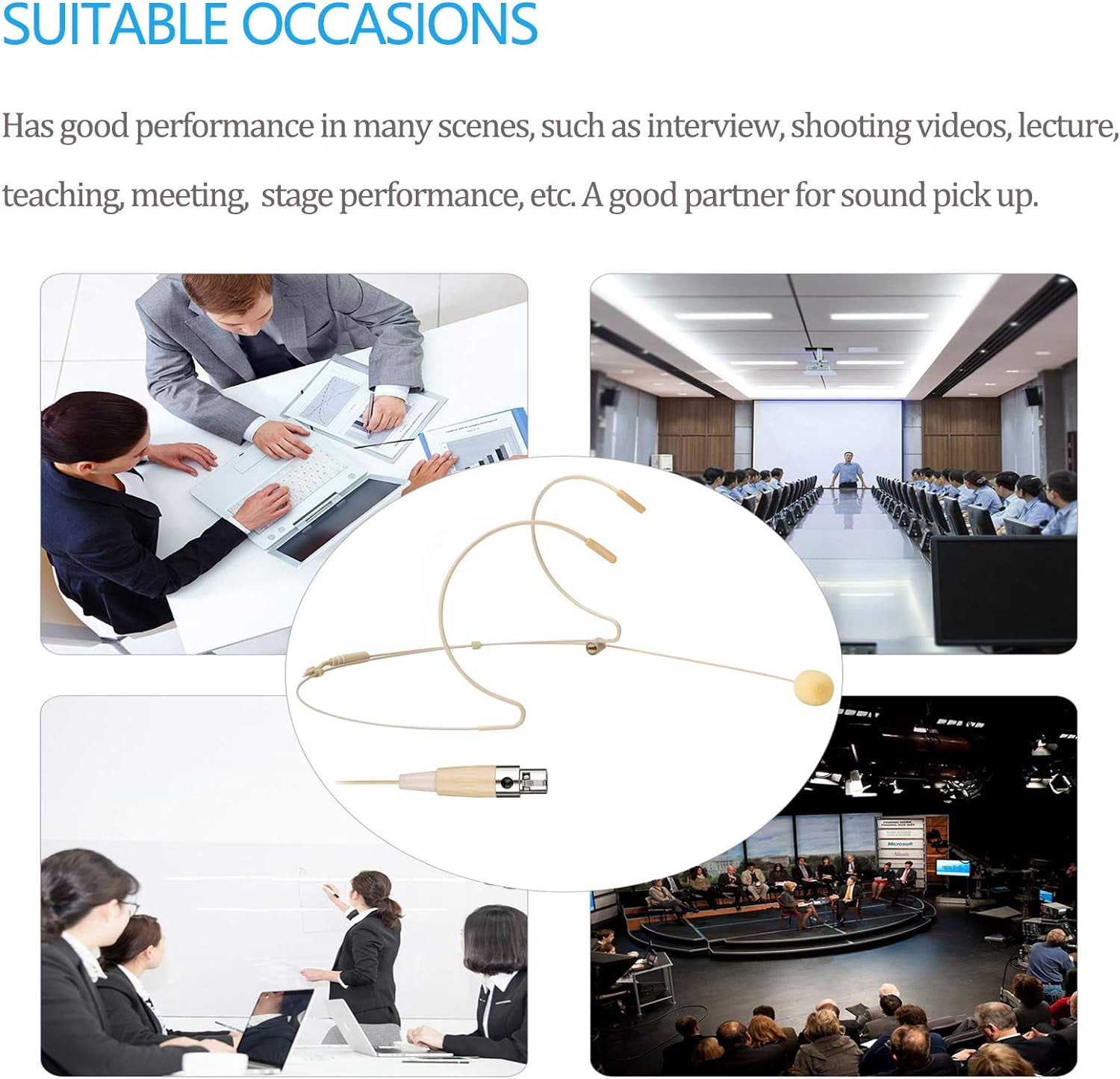 Sujeetec Microphone Headset Headworn Earset Over Ear Hanging Mic for Sennheiser Wireless System Bodypack Transmitter, Ideal f　並行輸入 : Sujeetec Headset Microphone Discreet Dual Ear Hook