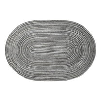 Hand Woven Placemats Oval Washable Decorative Placemats Non Slip,Heat Resistant and Durable Dining Mats Reusable Ideal for Family Gathering Party Weddings 18*12 In-Gray