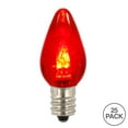 thumbnail image 2 of Vickerman C7 Transparent Plastic LED Red Dimmable Bulb, 25 per bag, 2 of 3