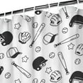 thumbnail image 3 of Black White Baseball Icons Pattern Shower Curtain 72"x72" ,Bathroom Decorative Shower Curtains Set with 12 Hooks,Modern Waterproof Washable Shower Curtain, 3 of 6