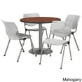 thumbnail image 4 of KFI Studios Mode Round 3.5' Dining Table Set, Light Grey, 4 Graphite Nebula KOOL Chairs, 4 of 5