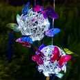 thumbnail image 5 of Large Butterfly Round Ball Light Decorative Solar Hanging Garden Light Waterproof Hanging Lamp - Whi, 5 of 5